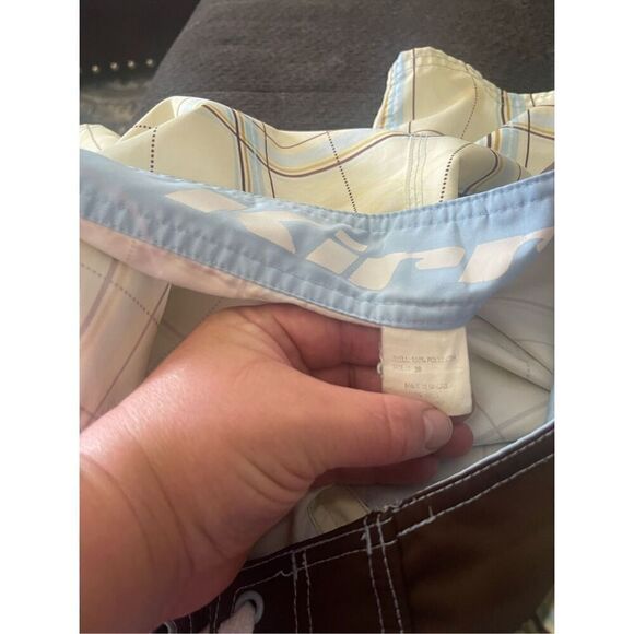 Kirra Mens Yellow Blue Plaid Surfer Board Short Size 36 - Picture 10 of 16